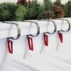 Original MantleClip 4ct Embossed Holly Pewter Christmas Stocking Holder: 10lb Capacity - 3 of 3