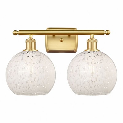 White Mouchette - 2 Light Bath Vanity In Modern Style-11 Inches Tall and 18 Inches Wide