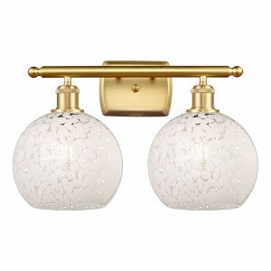 White Mouchette - 2 Light Bath Vanity In Modern Style-11 Inches Tall and 18 Inches Wide - 1 of 1