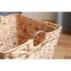 Vintiquewise Water Hyacinth Wicker Large Square Storage Laundry Basket with Handles - 4 of 4