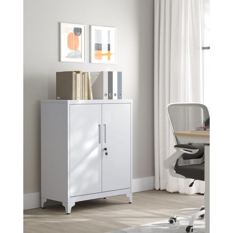 SONGMICS Office Cabinet Garage Cabinet, Metal Storage Cabinet with Doors and Shelves, 2 of 8
