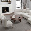 Lirago Round Wood Coffee Table with Batman Crossed Legs 38x38 Walnut - 2 of 4