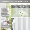 No Hook Shower Curtain with Snap Liner, 75 Lx 72 W Gray Waffle Bathroom Curtain - 3 of 4