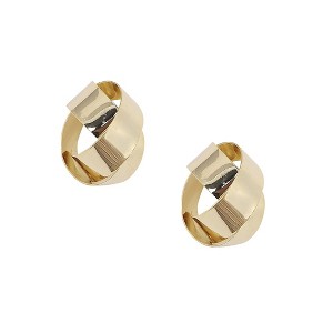 SOHI Women's California Gold Minimal Rolled Stud Earrings - 1 of 4
