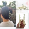 Unique Bargains Women's Faux Pearl Bow Hair Clips and Pins Gold Tone 1 Pc - 3 of 4