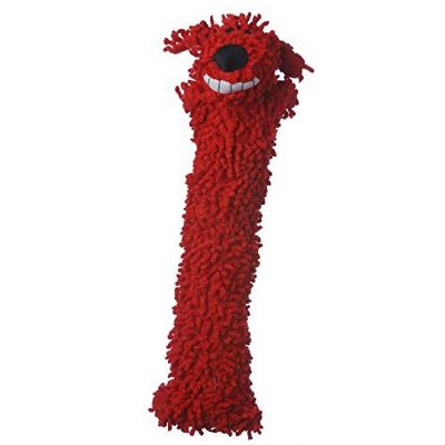 Multipet Loofa Floppy Plush Dog Toy in Red