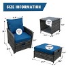 5 Pieces Wicker Garden Furniture Set,Patio Chairs with Cushions and Ottomans,Outdoor Patio Conversation Sets with for Poolside,Balcony-Coolbibila - 4 of 4