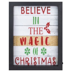 Northlight LED Lighted "Believe in the Magic of Christmas"" Shadow Box Wall Art - 9" - 1 of 4