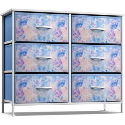 Sorbus 6 Drawers Dresser- Storage Unit with Steel Frame, Wood Top, Fabric Bins - for Bedroom, Closet, Office and more