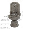 Sunnydaze Lovely Lily Polyresin Flat Back Pedestal Outdoor Wall Fountain for the Patio, Deck, or Yard - 37.5" - Gray - 3 of 4