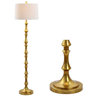 62.5" Metal Jaxon Floor Lamp (Includes LED Light Bulb) Gold - JONATHAN Y