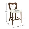 Set of 2 Counter Height Rubberwood Bar Stools,Upholstered Counter Stools with Curved Back,Modern Wood Counter Stools for Kitchen Island-Koiai - 4 of 4