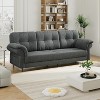 Couches for Living Room, 84'' Sofas with Removable Pillows and Curved Armrests, Minimalist Comfy Teddy Fleece Small Couch with Convenient Side Pockets - 4 of 4