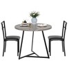 Round Dining Table Set for 2, Kitchen Table with 2 Upholstered Chairs, 3-Piece Circle Dining Table Set - 3 of 4