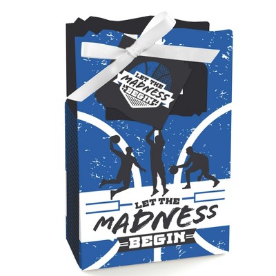 Big Dot of Happiness Blue Basketball - Let The Madness Begin - College Basketball Party Favor Boxes - Set of 12