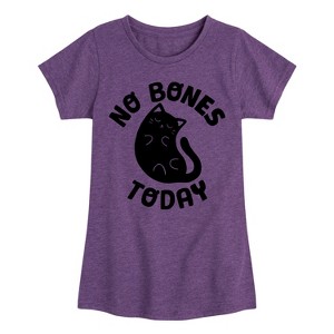 Girls' - Instant Message - No Bones Today Melty Cat Fitted Short Sleeve Graphic T-Shirt - 1 of 4