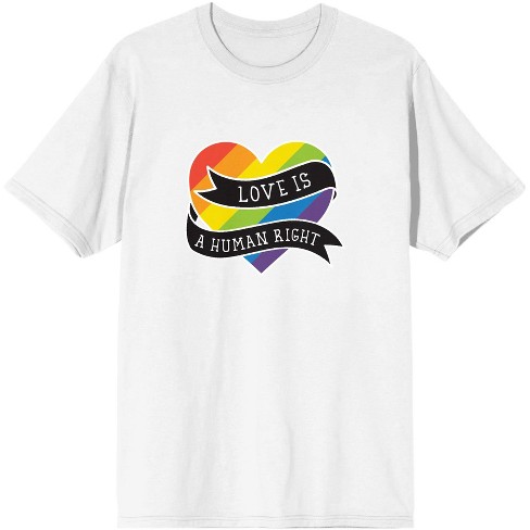 Pride Love Is A Human Right Men's White T-Shirt-Small