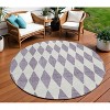 Purple And Lilac Geometric Washable Indoor Outdoor Area Rug - 2 of 4