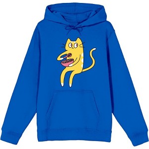 Derpy Kitty Cat With Pink Bowl
 Adult Long Sleeve Hoodie - 1 of 2