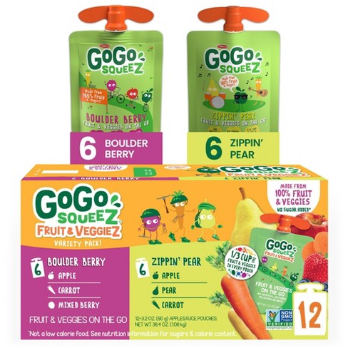 Gogo Squeez Variety Fruit And Veggies Applesauce On-the-go Pouch - 38.4oz :  Target
