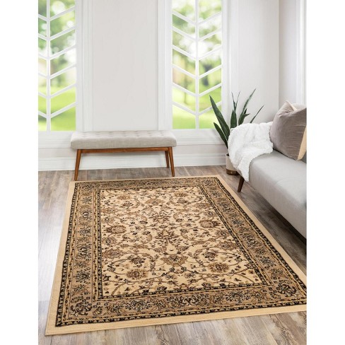 Unique Loom Sofia Collection Area Rug - Casino (3' 3 x 5' 3 Rectangle,  Black/ Ivory)