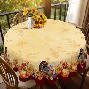 LOVEVOOK Thanksgiving Tablecloth, Fall Tablecloth, Pumpkin Table Cloth, Autumn Harvest for Christmas, Holiday, Birthday, Harvest - 1 of 4