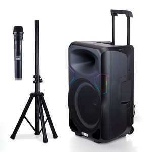 Altec Lansing Portable Speaker SOUNDROVER PRO 650, 650W Peak Power, Bi-Amplified, LED Lighting, Wireless Mic Included - 1 of 4