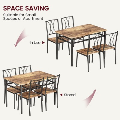 Dining Table Set for 4, Kitchen Table and Chairs for 4