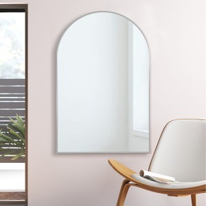 Yetta 36"X24" Arched Wall Mirror Arched Vanity Mirror Metal Frame Wall Mounted Cosmetic Mirror Entryway Wall Mirror-The Pop Home - 1 of 4