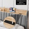 Bed Frame with Drawer, Upholstered Platform Bed Frame with Storage Headboard and Charging Station, Mattress Foundation with Wooden Slats Suppor - 4 of 4