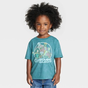 Toddler Boys' Marvel Guardians of The Galaxy Short Sleeve Graphic T-Shirt - Teal Blue - 1 of 3