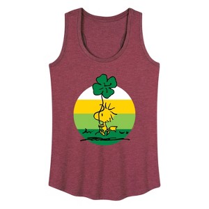 Women's - Peanuts - Woodstock Shamrock Graphic Racerback Tank - 1 of 4