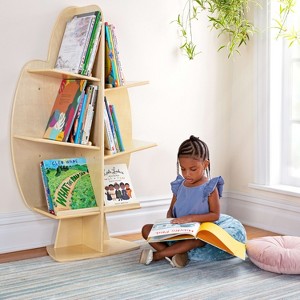 Guidecraft EdQ Reading Tree: Children's Wooden Tree-Shaped Bookshelf for Kids' Bedroom, Classroom or Playroom Free Standing Book Rack - 1 of 4