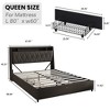 Racxily Queen Bed Frame, Ergonomic Headboard with Outlets, Charger & LED Light - 2 of 4