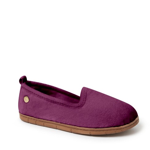 Dearfoams Women's Rachel Velour Closed Back Slipper - Aubergine