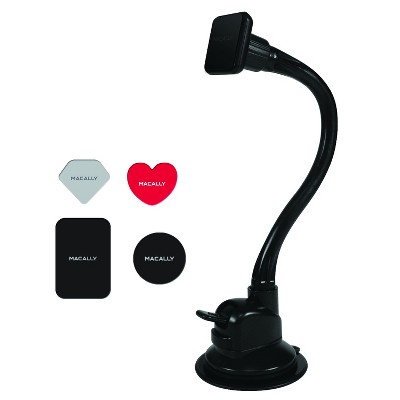 Macally Magnetic Holder Phone With Windshield Suction Mount, 14" Tall