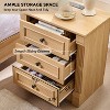 Nightstand with Charging Station & 3 Drawers, Farmhouse 23.6in Wide Nightstands with Roman Column, End Table for Bedroom - 4 of 4
