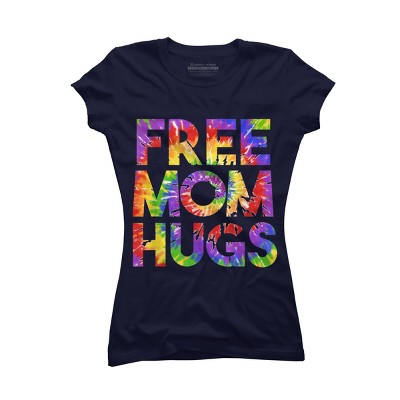 Adult Design By Humans Tie Dye Rainbow Pride Free Mom Hugs By Avocato T-Shirt