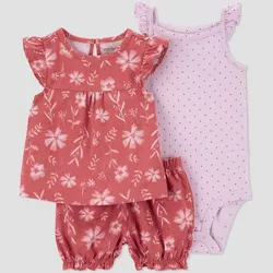 Carter's Just One You® Baby Girls' Floral Top & Bottom Set - Rose Pink