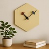 LeisureMod Manchester Modern 14" Hexagon Wall Clock with Silent Sweep, Cream - 2 of 4