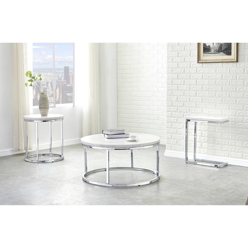 Echo Round Cocktail Table White - Steve Silver Co., 3 of 7