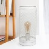 Creekwood Home Industrial Mesh Cylinder Table Lamp White - 4 of 4