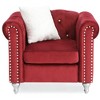 Upholstered Elegant Armchair with Round Arms, Comfortable Seating and Easy Assembly for Living Room - 3 of 4