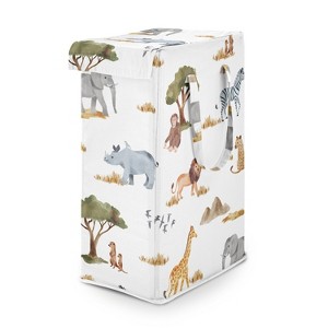 Sweet Jojo Designs Boy, Girl, Unisex/Gender Neutral Foldable Laundry Hamper with Handles Jungle Multicolor - 1 of 4