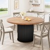 47Inch Round Dining Table for 4-6 People, Black Dining Room Table with Sturdy Waveform Metal Pedestal Base - 2 of 4