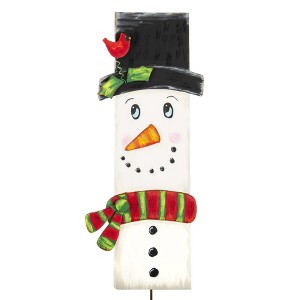 Round Top Collection 52.25 In Snowman Plank Christmas Frosty Cardinal Decorative Garden Stakes - 1 of 2