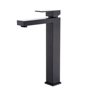 ChicFurnit Bathroom Sink Faucet Tall Single Handle Design for Modern Vanity Spaces, Black, 13.6"*8.1"*2.8" - 1 of 4