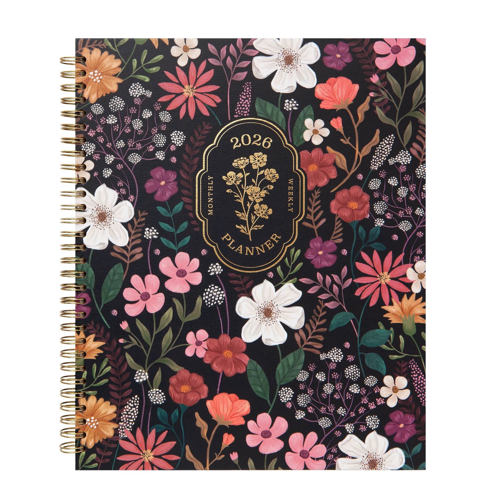 greenroom Planner 2026 Weekly/Monthly 8.5"x10.75" Large Hardcover Midnight Wildflower