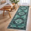 Vintage Washable Floral Medallion Large Rugs for Bedroom Living Room, Non Slip Retro Accent Floor Carpet for Home Office - 3 of 4