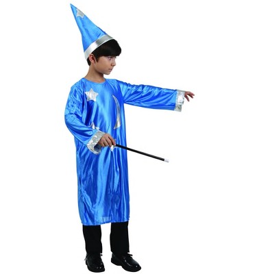 Northlight Blue Wizard Gown, Hat, and Wand Boys 10-12 Halloween Costume - XL